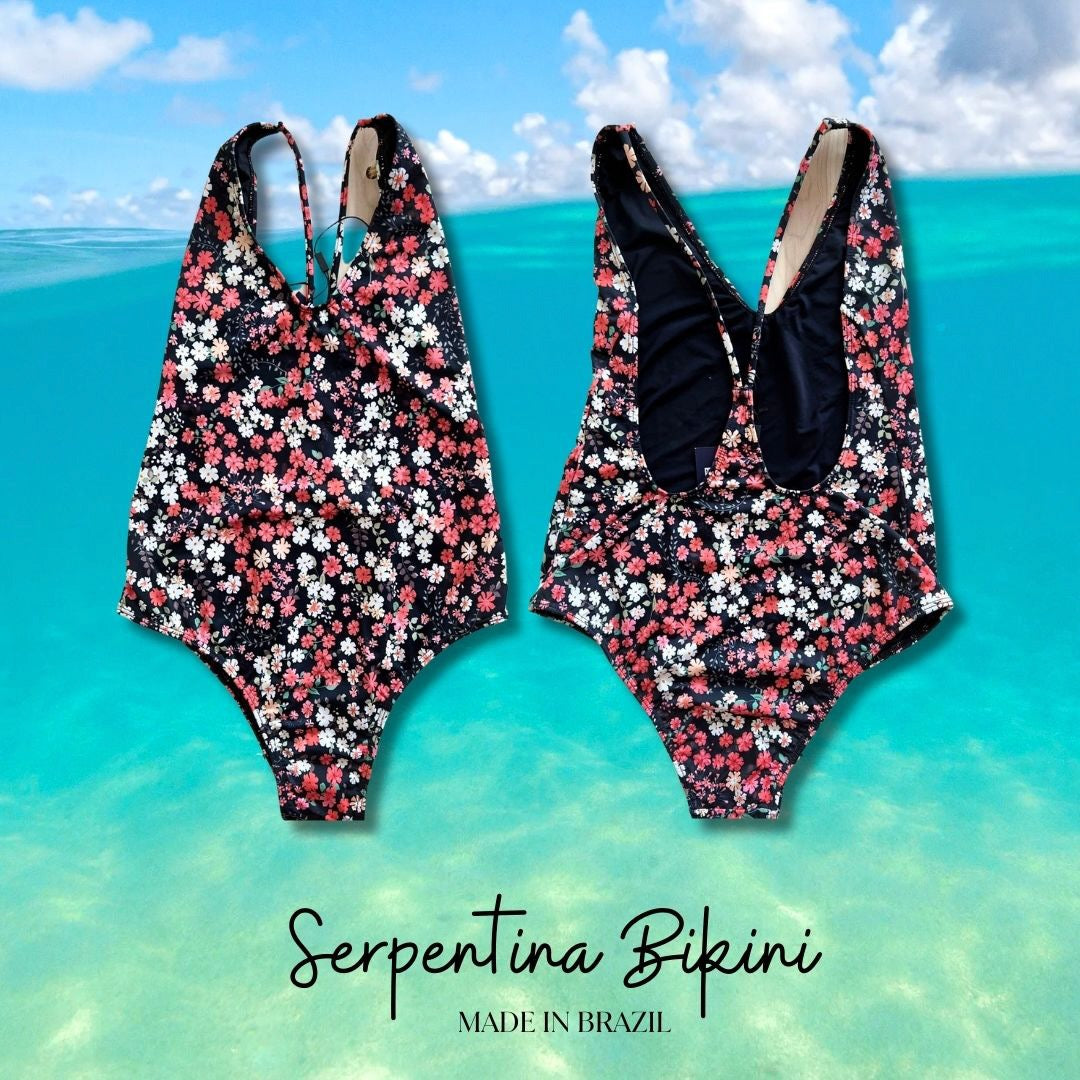 Serpentina Maiô Bermudas Floral Red