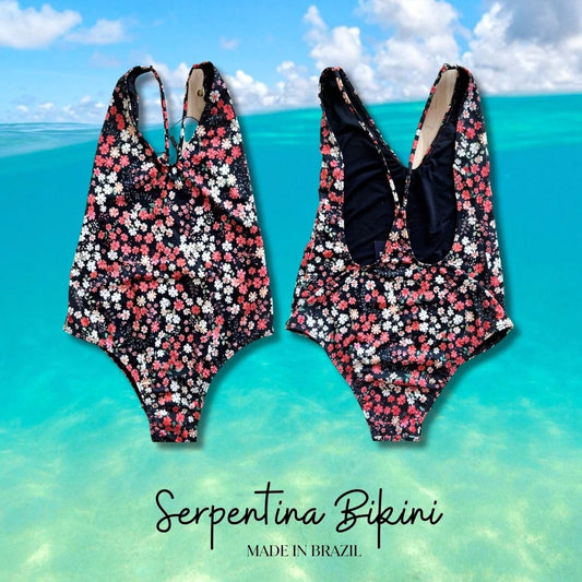 Serpentina Maiô Bermudas Floral Red