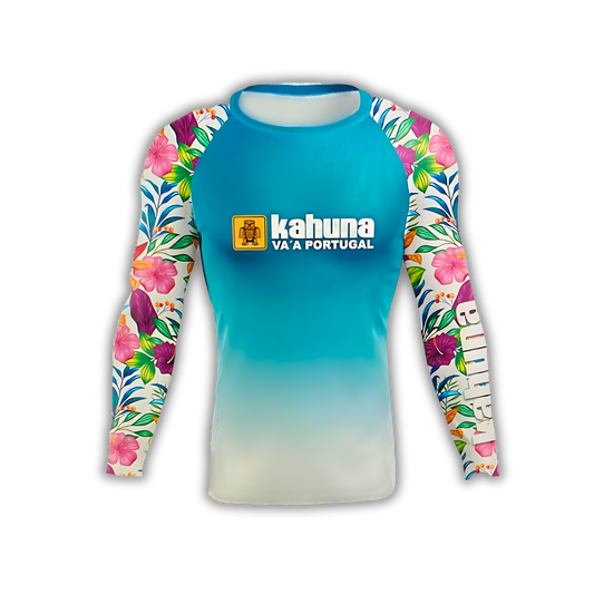 Lycra Uv +50 Azul Floral