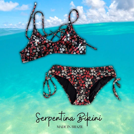Serpentina Bikini Top Porto Floral Red